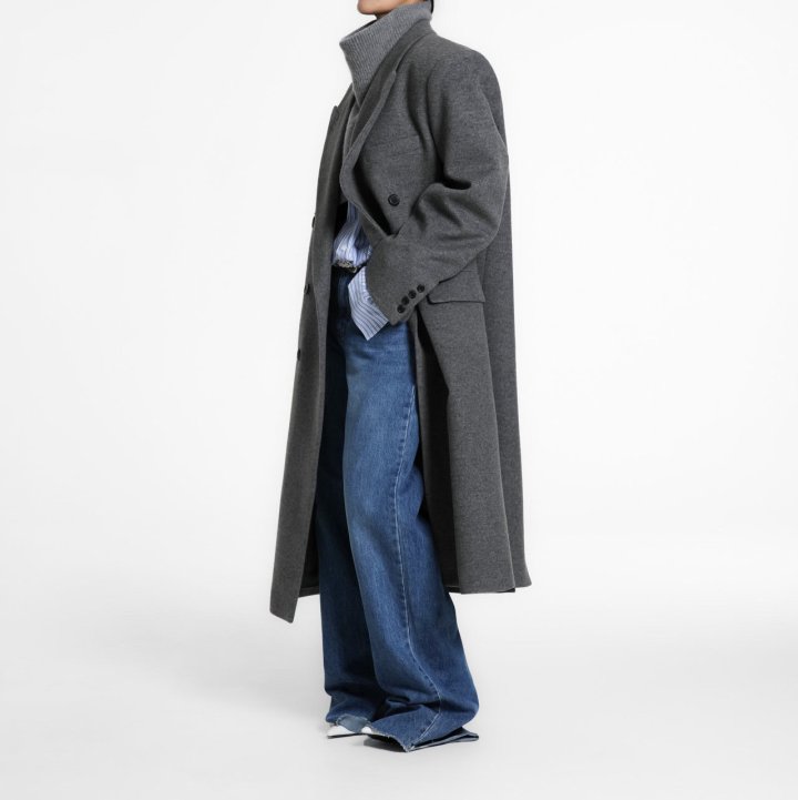 Paper Moon - Korean Women Fashion - #momslook - Classic Raw Cut Wide Fit Mid Blue Jeans - 6