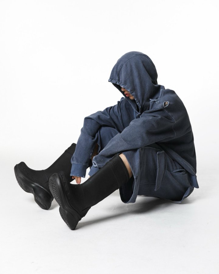 Paper Moon - Korean Women Fashion - #momslook - Oversized Pigment Cutted Detail Hoodie - 5