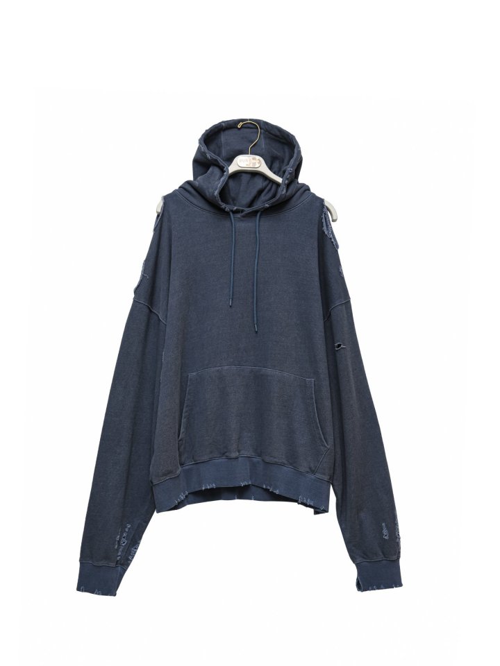 Paper Moon - Korean Women Fashion - #momslook - Oversized Pigment Cutted Detail Hoodie - 8