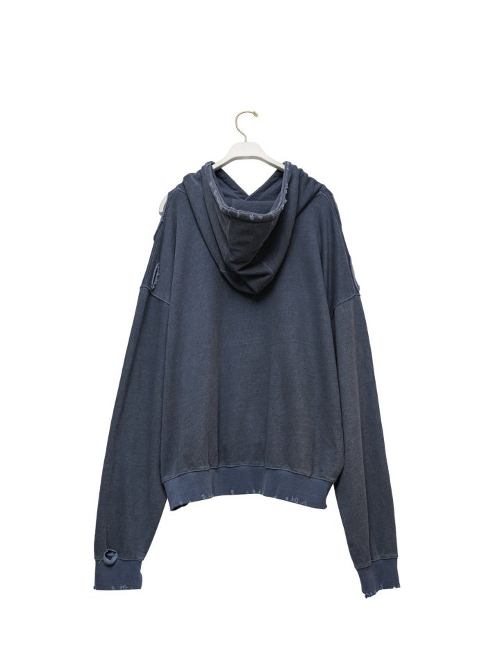 Paper Moon - Korean Women Fashion - #momslook - Oversized Pigment Cutted Detail Hoodie - 9