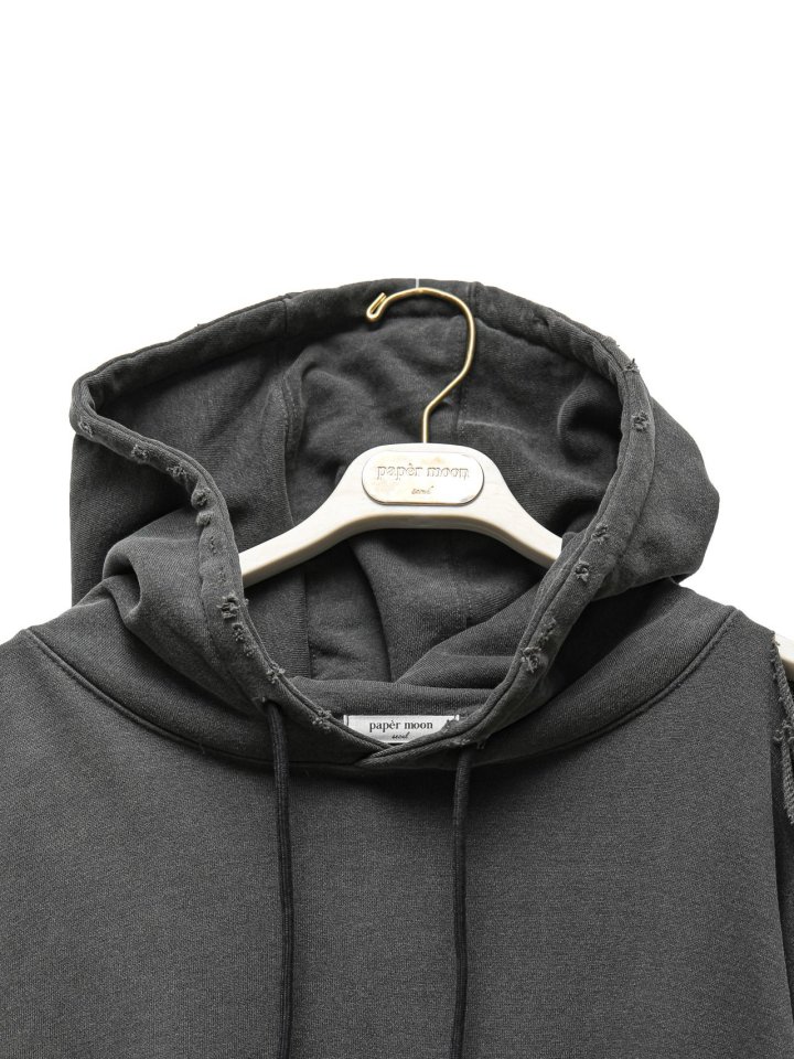 Paper Moon - Korean Women Fashion - #momslook - Oversized Pigment Cutted Detail Hoodie - 8