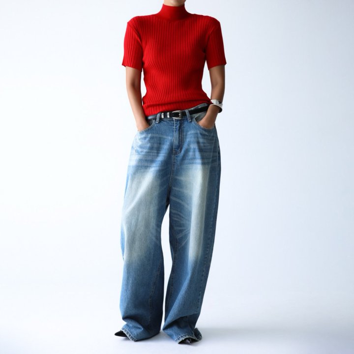 Paper Moon - Korean Women Fashion - #momslook - Classic Rib Half Turtleneck Knit Top