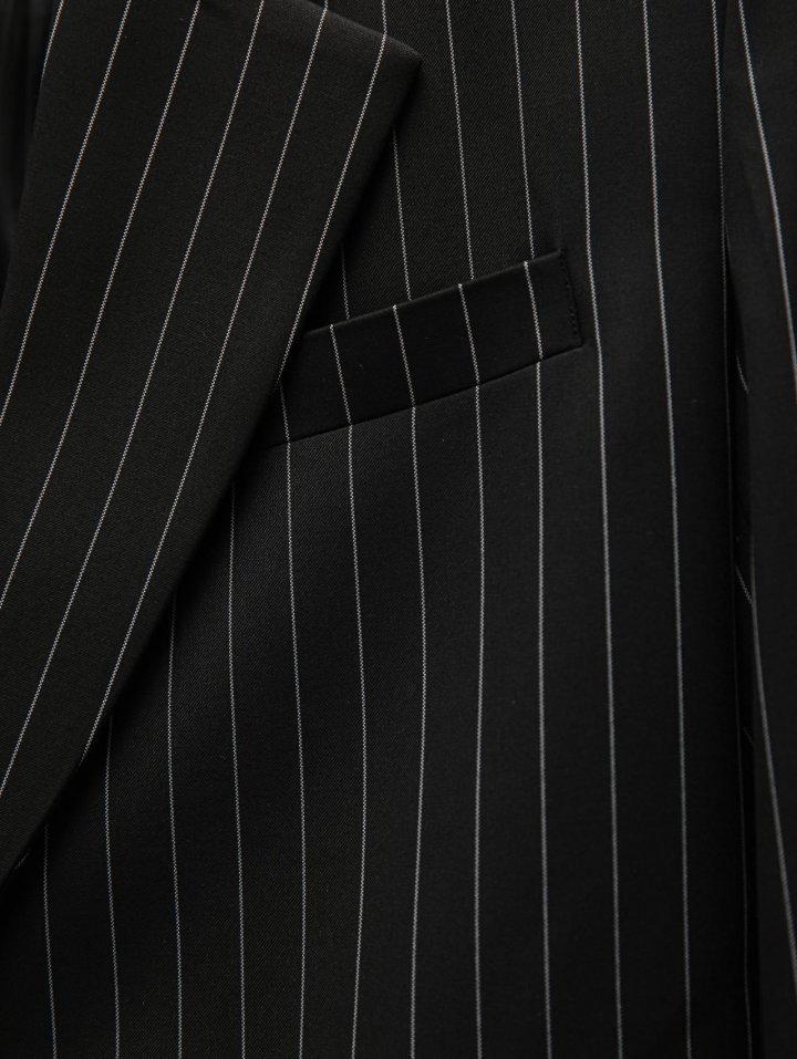 Paper Moon - Korean Women Fashion - #momslook - Wide Pin Stripe Setup Suit Single Blazer - 11