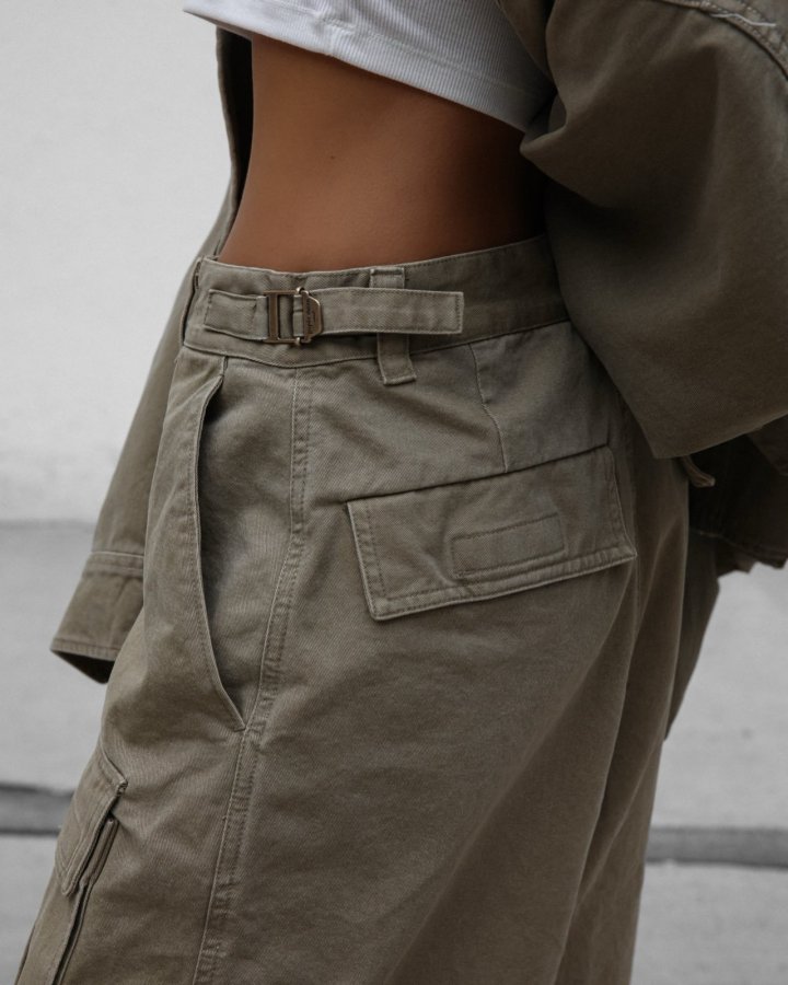 Paper Moon - Korean Women Fashion - #momslook - Washed Cotton Cargo Bermuda Shorts - 10