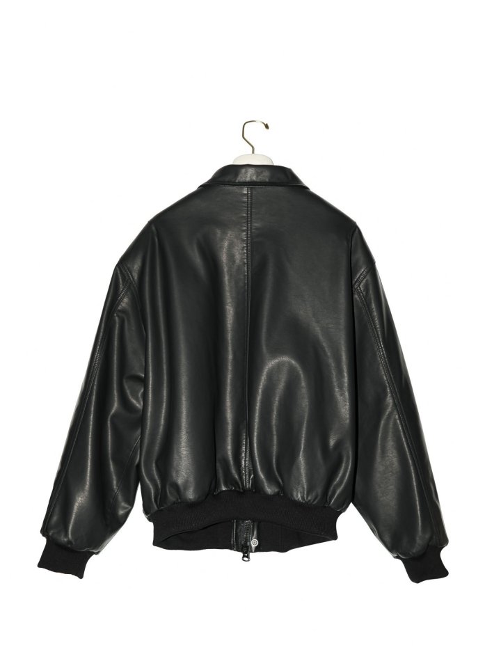 Paper Moon - Korean Women Fashion - #momslook - Washed Vegan Shoulder Padded Bomber Jacket - 7