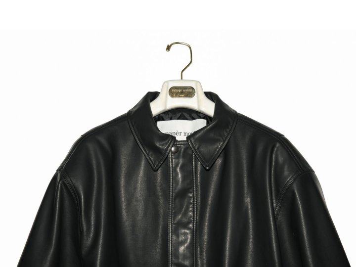 Paper Moon - Korean Women Fashion - #momslook - Washed Vegan Shoulder Padded Bomber Jacket - 9