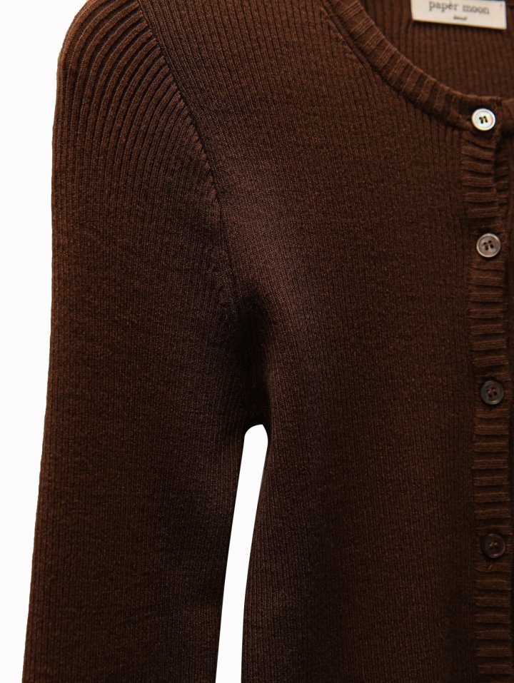 Paper Moon - Korean Women Fashion - #momslook - Ribbed Button Down Knit Cardigan - 10