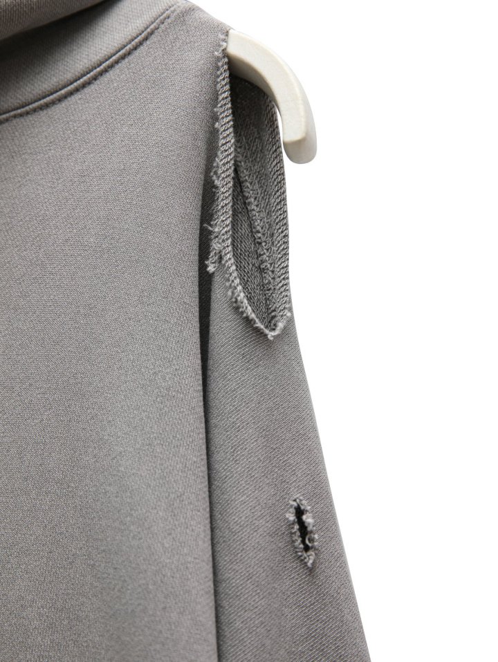 Paper Moon - Korean Women Fashion - #pursuepretty - Oversized Pigment Cutted Detail Hoodie - 11