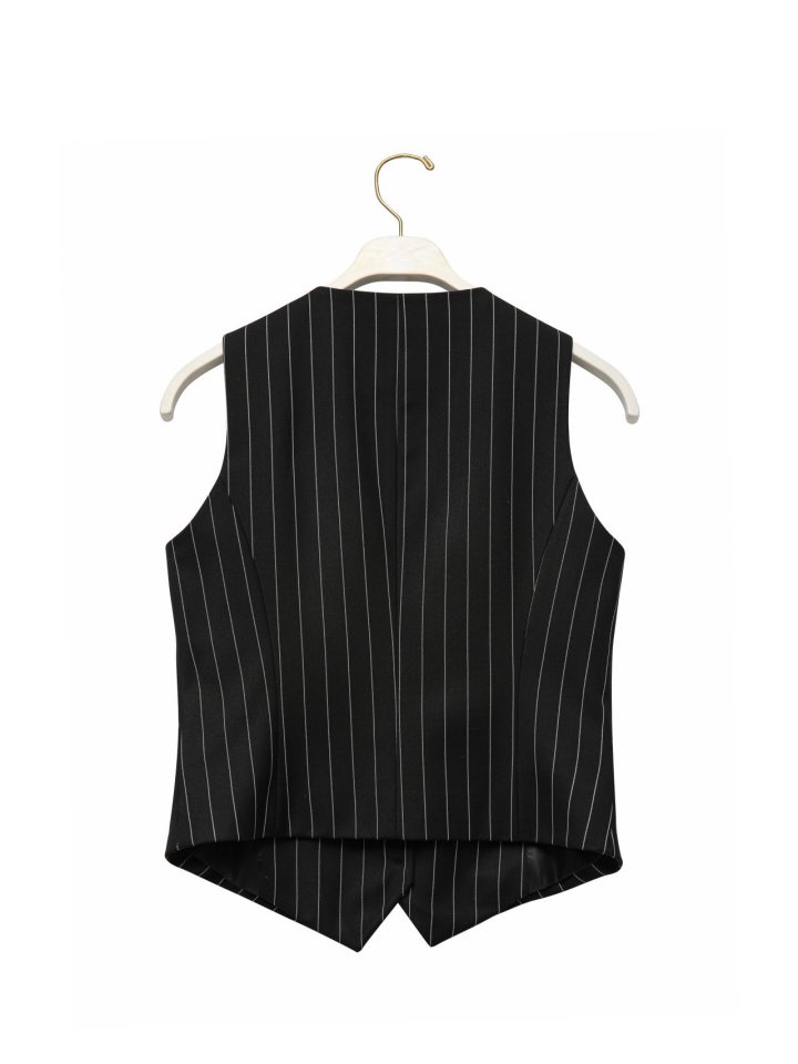 Paper Moon - Korean Women Fashion - #pursuepretty - Wide Pin Stripe Setup Suit Vest - 7