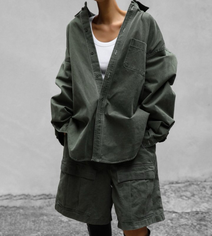 Paper Moon - Korean Women Fashion - #pursuepretty - Washed Cotton Cargo Bermuda Shorts - 3