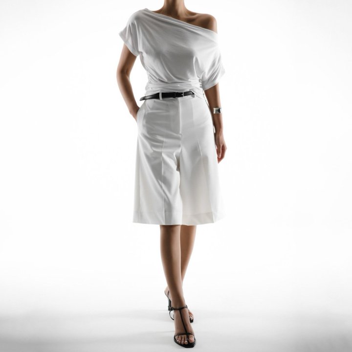 Paper Moon - Korean Women Fashion - #restrostyle - Side Shirring Draped Boatneck Detail Top - 2