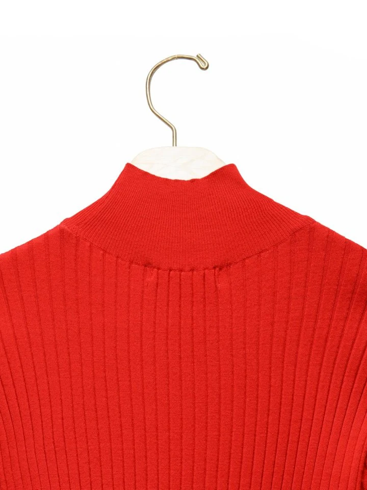 Paper Moon - Korean Women Fashion - #restrostyle - Classic Rib Half Turtleneck Knit Top - 10