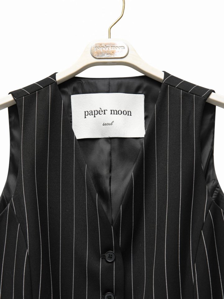 Paper Moon - Korean Women Fashion - #restrostyle - Wide Pin Stripe Setup Suit Vest - 8