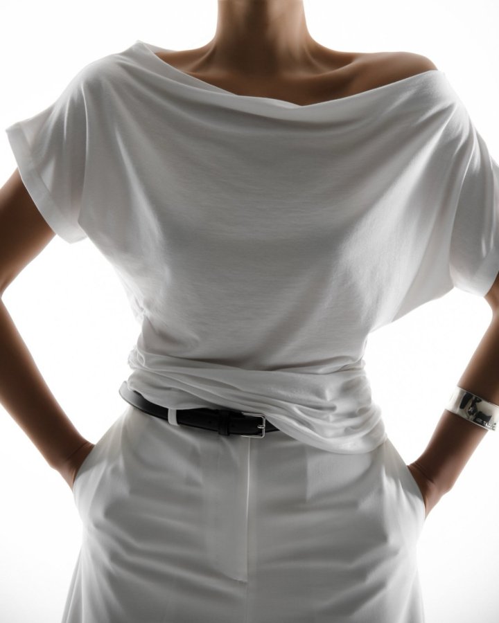 Paper Moon - Korean Women Fashion - #romanticstyle - Side Shirring Draped Boatneck Detail Top - 3