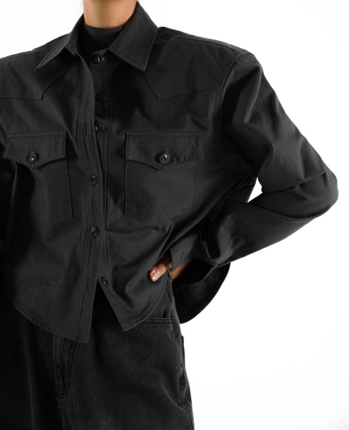Paper Moon - Korean Women Fashion - #romanticstyle - Heavy Cotton Padded Crop Shirt Jacket