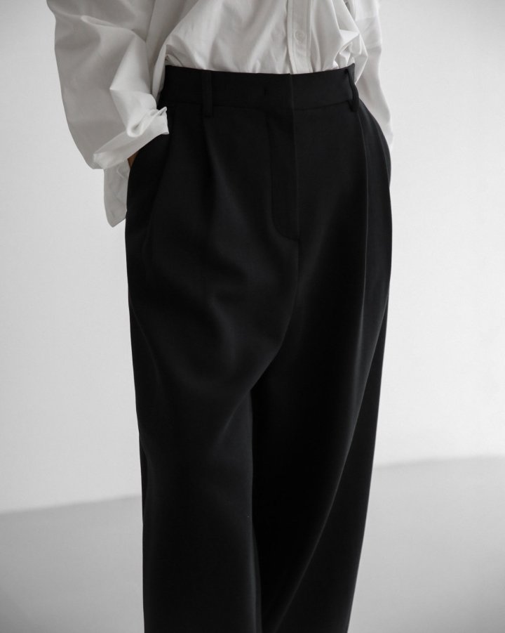 Paper Moon - Korean Women Fashion - #thatsdarling - Sweat Wide Pintuck Trousers - 6