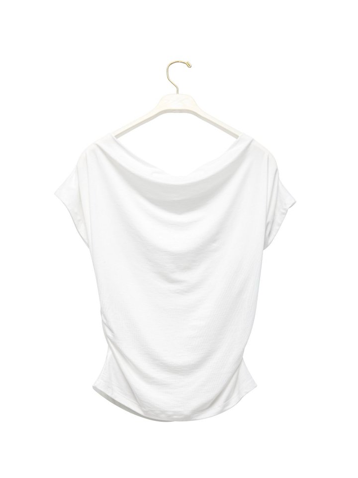 Paper Moon - Korean Women Fashion - #thelittlethings - Side Shirring Draped Boatneck Detail Top - 6