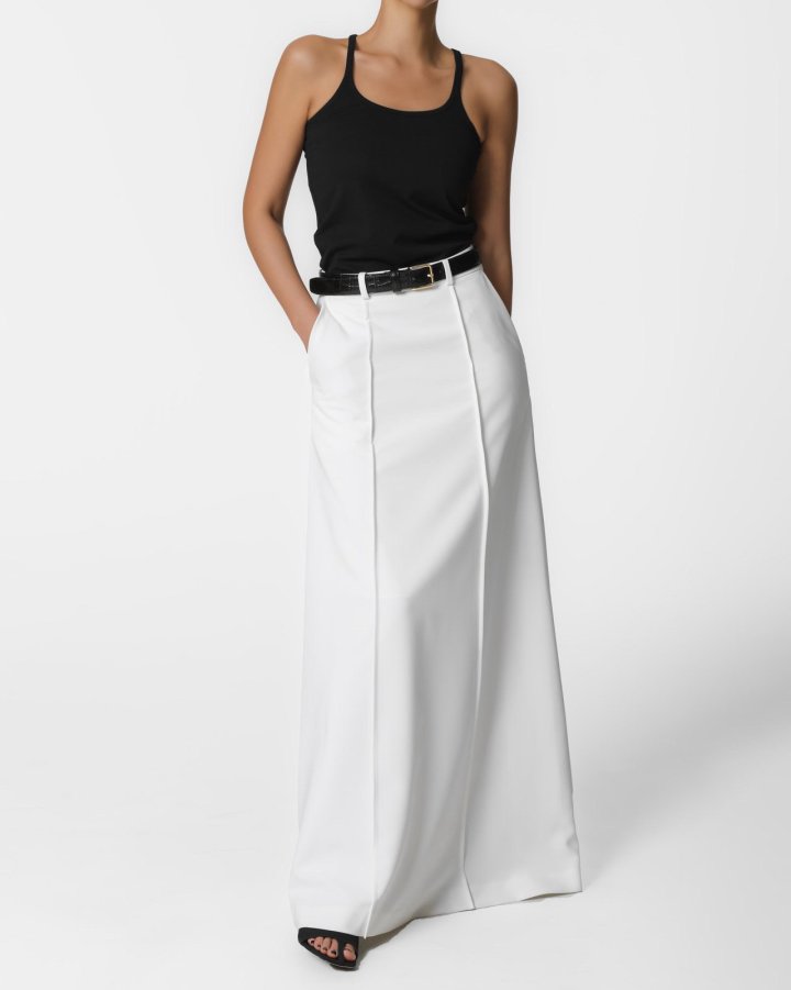 Paper Moon - Korean Women Fashion - #thelittlethings - Pintuck Maxi Flare Skirt - 2