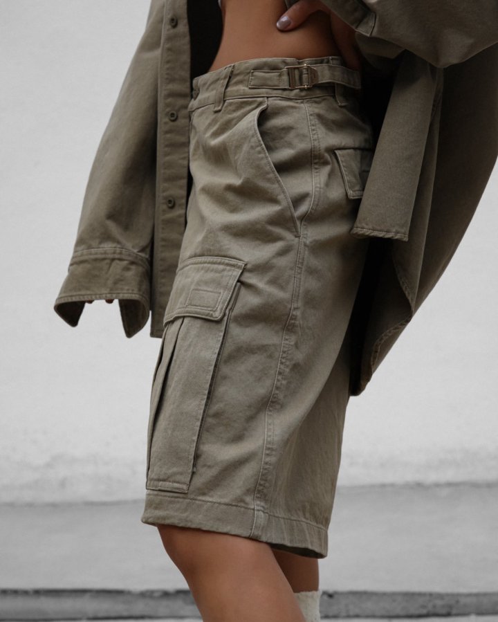 Paper Moon - Korean Women Fashion - #thelittlethings - Washed Cotton Cargo Bermuda Shorts - 9