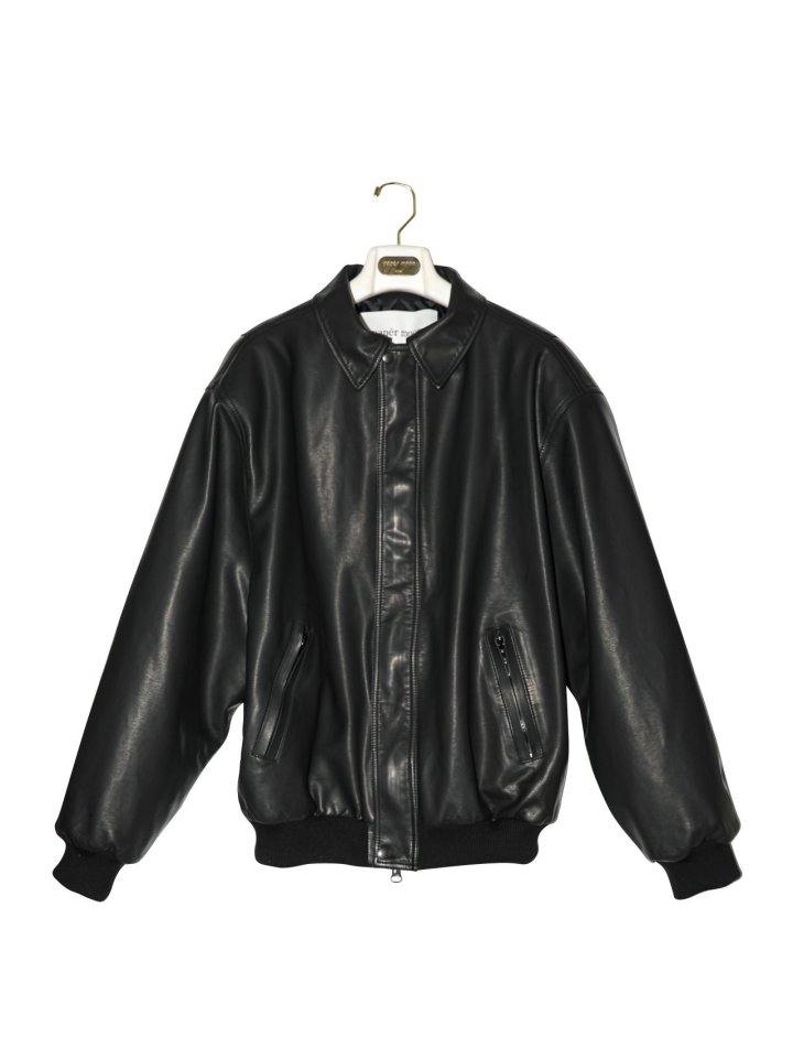 Paper Moon - Korean Women Fashion - #thelittlethings - Washed Vegan Shoulder Padded Bomber Jacket - 6