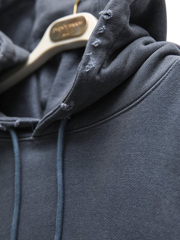 Paper Moon - Korean Women Fashion - #vintageinspired - Oversized Pigment Cutted Detail Hoodie - 11