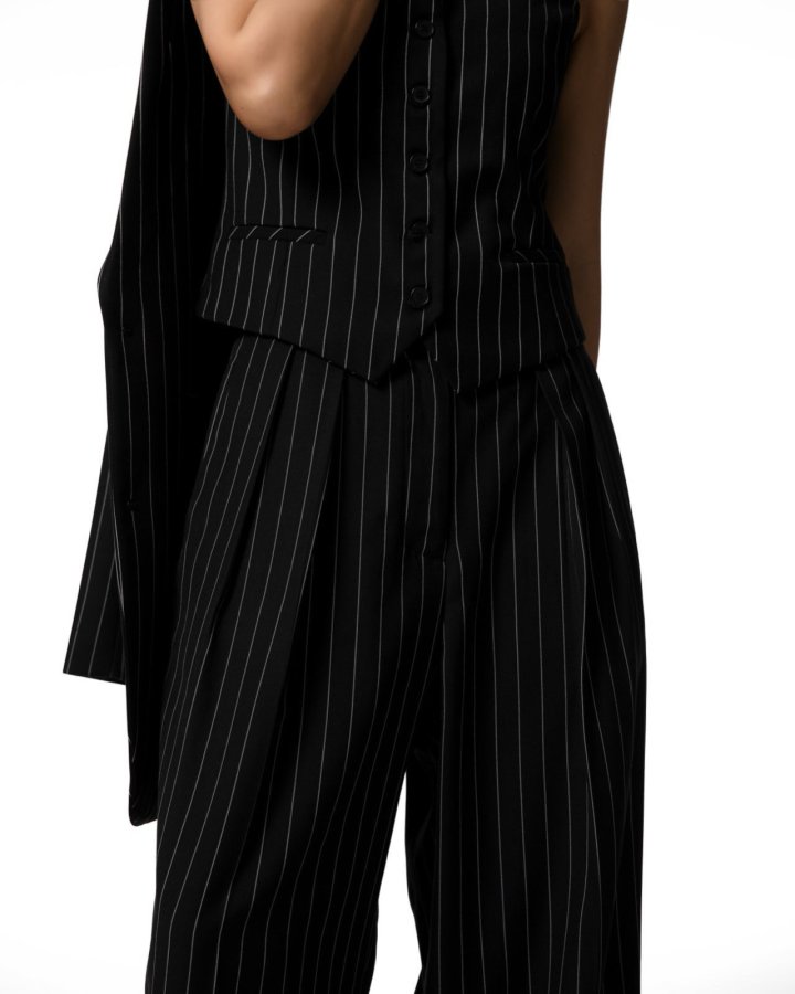 Paper Moon - Korean Women Fashion - #womensfashion - Wide Pin Stripe Trousers - 4