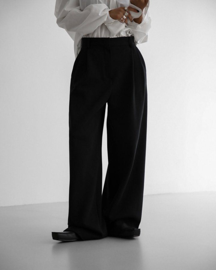 Paper Moon - Korean Women Fashion - #vintagekidsstyle - Sweat Wide Pintuck Trousers
