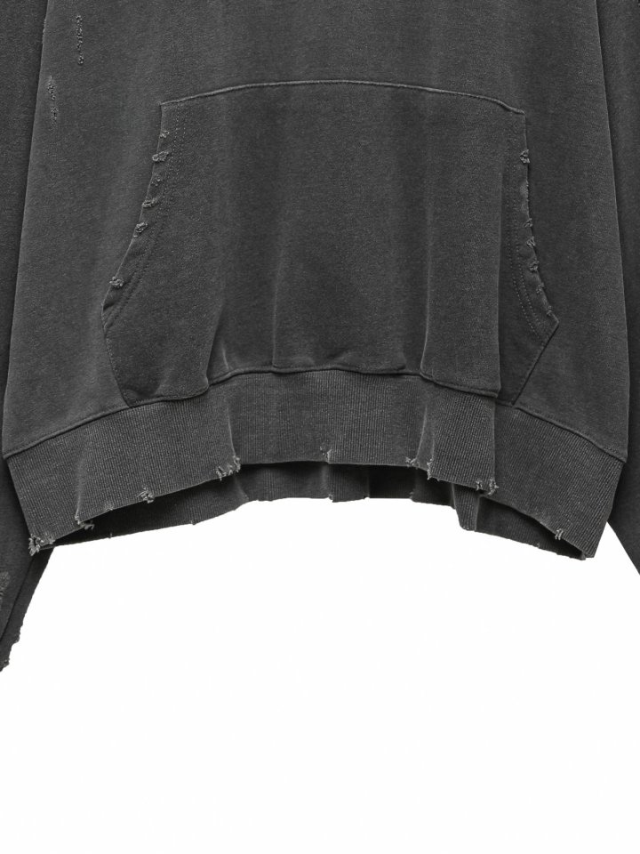Paper Moon - Korean Women Fashion - #vintagekidsstyle - Oversized Pigment Cutted Detail Hoodie - 11