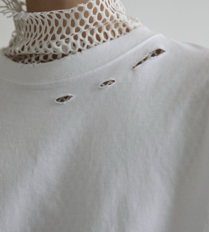 Paper Moon - Korean Women Fashion - #momslook - Oversized Pigment Cutting Detail Tee - 4
