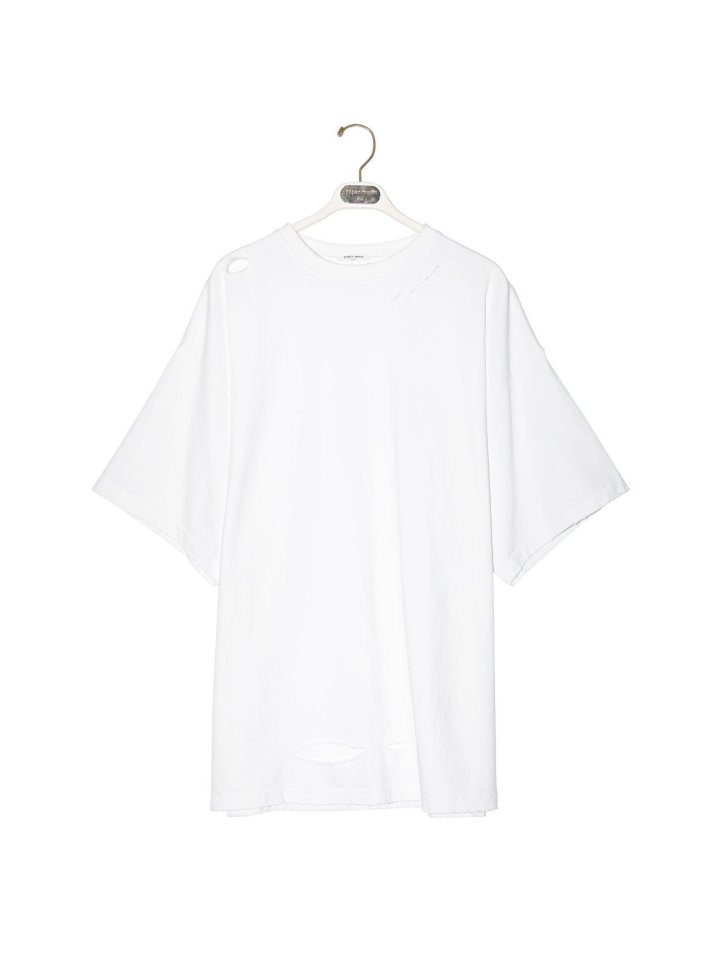 Paper Moon - Korean Women Fashion - #womensfashion - Oversized Pigment Cutting Detail Tee - 6