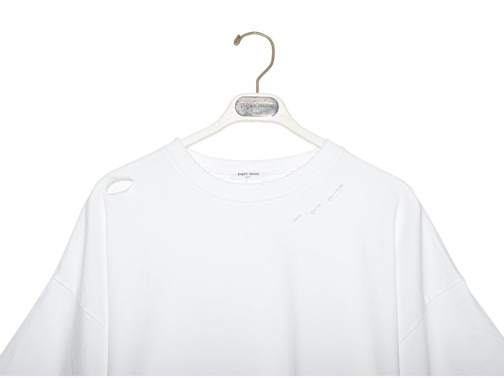 Paper Moon - Korean Women Fashion - #womensfashion - Oversized Pigment Cutting Detail Tee - 8