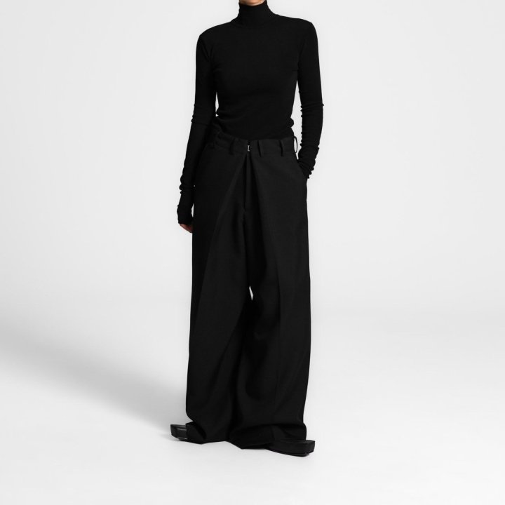 Paper Moon - Korean Women Fashion - #womensfashion - Oversized Wrapping Detail Wide Trousers - 3