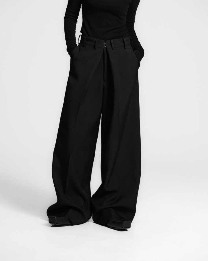 Paper Moon - Korean Women Fashion - #womensfashion - Oversized Wrapping Detail Wide Trousers - 5