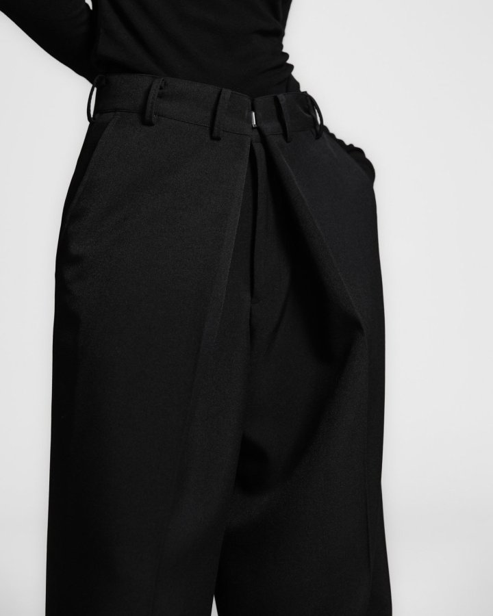 Paper Moon - Korean Women Fashion - #womensfashion - Oversized Wrapping Detail Wide Trousers - 7