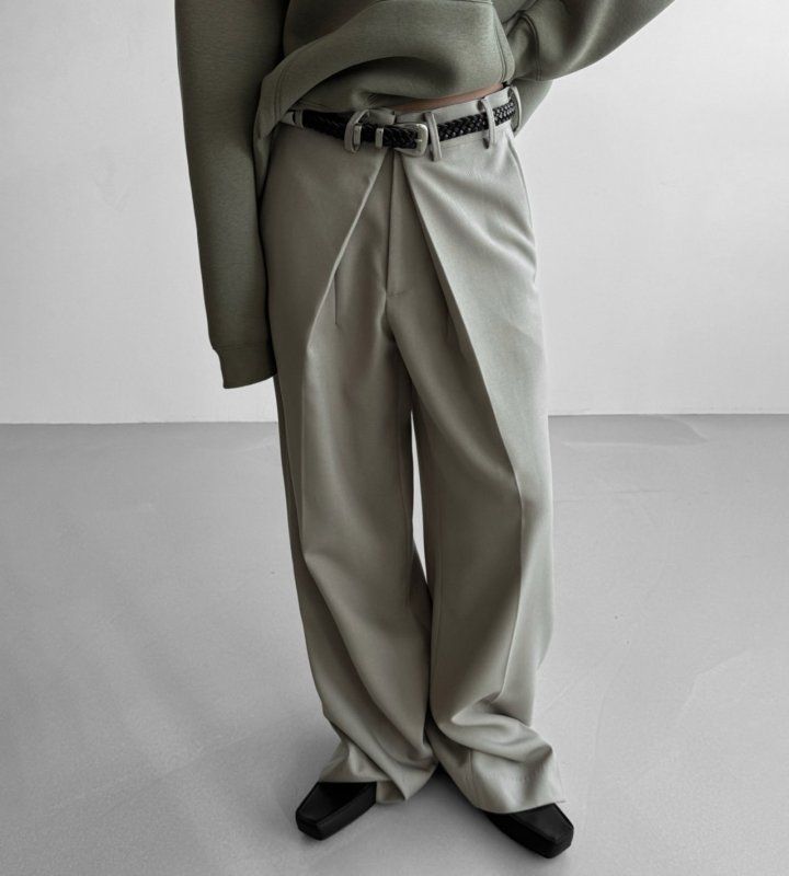 Paper Moon - Korean Women Fashion - #momslook - Oversized Wrapping Detail Wide Trousers - 4