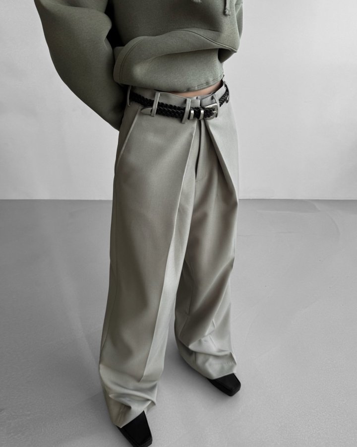 Paper Moon - Korean Women Fashion - #womensfashion - Oversized Wrapping Detail Wide Trousers - 6