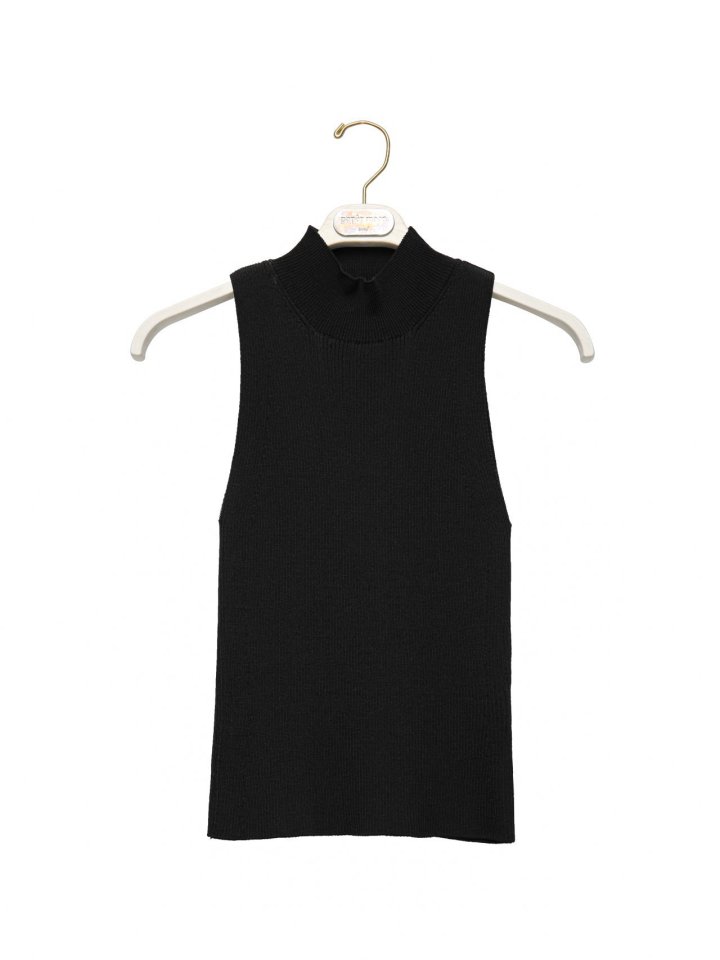 Paper Moon - Korean Women Fashion - #momslook - High Neck Ribbed Sleeveless Drop Knit Top - 4