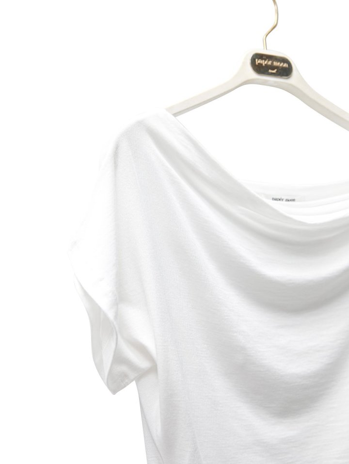 Paper Moon - Korean Women Fashion - #womensfashion - Side Shirring Draped Boatneck Detail Top - 8