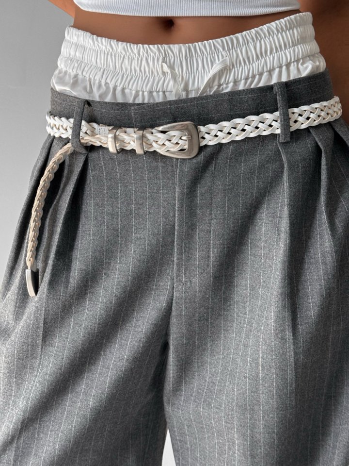 Paper Moon - Korean Women Fashion - #womensfashion - Pin Striped Layered Tailored Trouser - 8