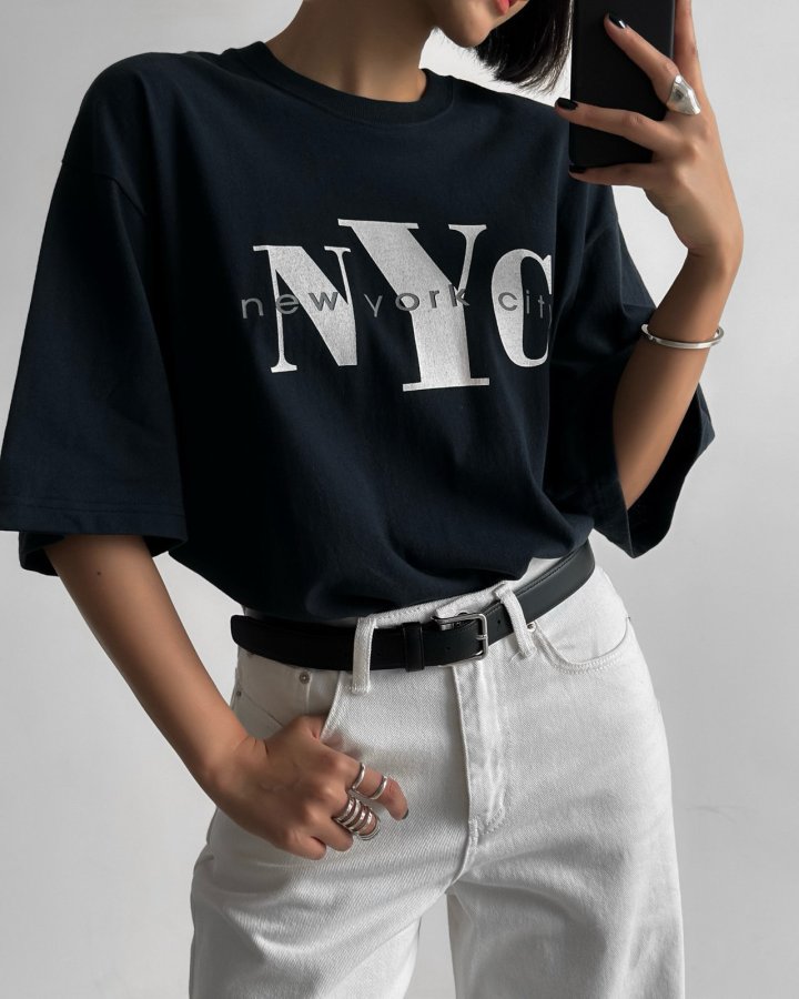 Paper Moon - Korean Women Fashion - #womensfashion - NYC Vintage Print Tee