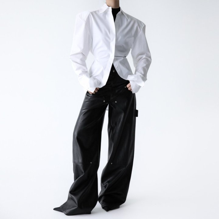 Paper Moon - Korean Women Fashion - #womensfashion - Vivid Vegan Carpender Trouser - 3