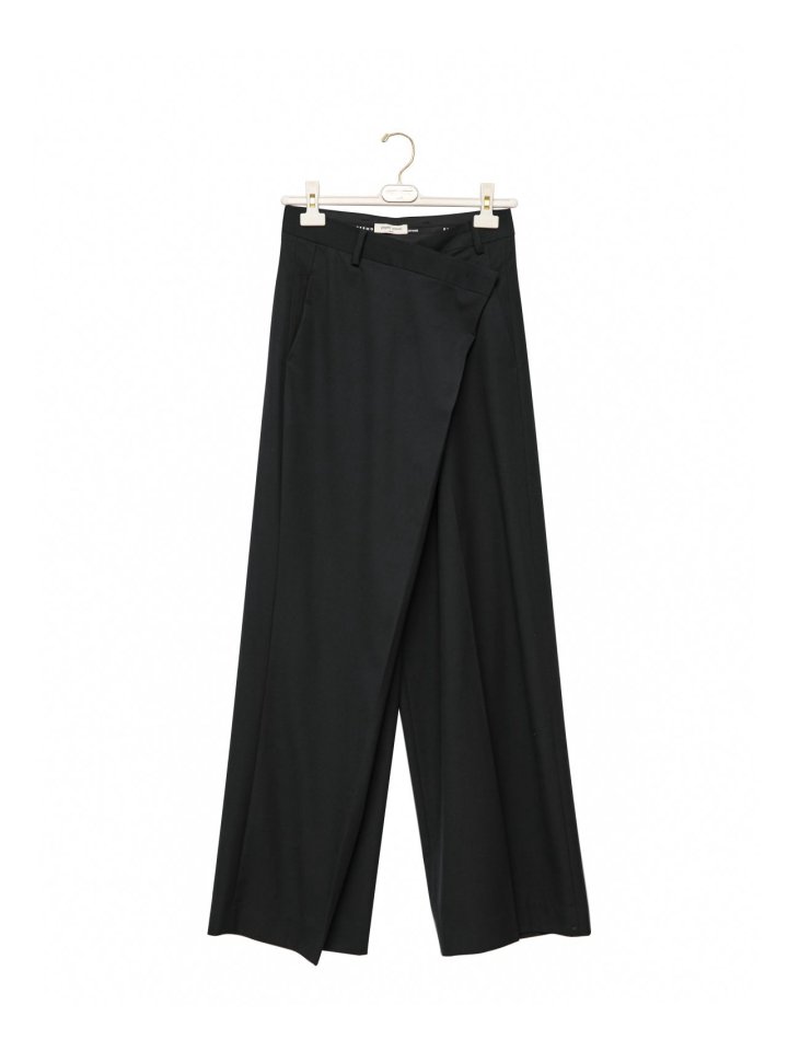 Paper Moon - Korean Women Fashion - #womensfashion - Asymmetry Pintuck Wide Maxi Trouser - 10