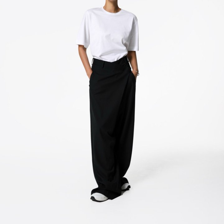 Paper Moon - Korean Women Fashion - #womensfashion - Asymmetry Pintuck Wide Maxi Trouser - 2