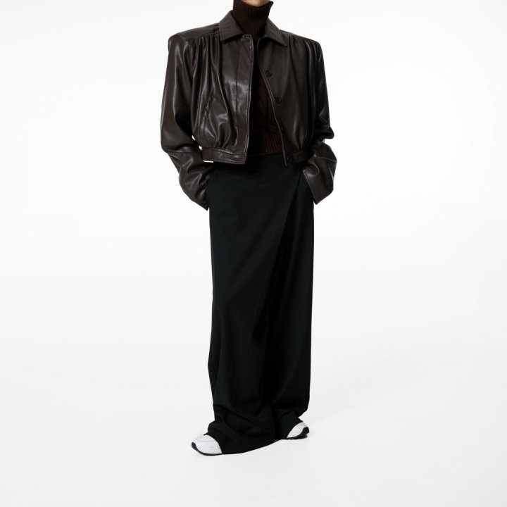 Paper Moon - Korean Women Fashion - #womensfashion - Asymmetry Pintuck Wide Maxi Trouser - 8