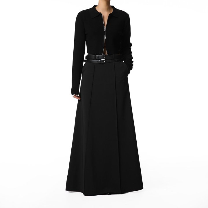 Paper Moon - Korean Women Fashion - #womensfashion - Pintuck Detail Maxi Flare Skirt
