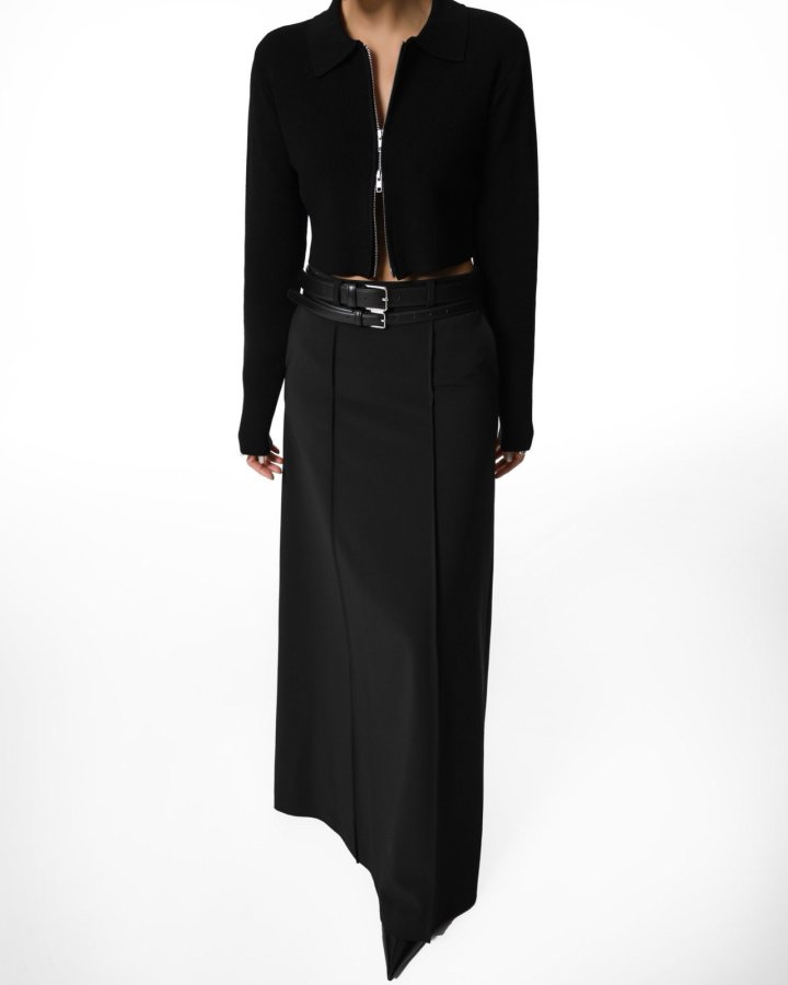 Paper Moon - Korean Women Fashion - #womensfashion - Pintuck Detail Maxi Flare Skirt - 3