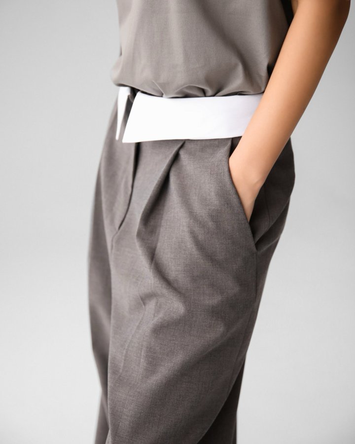 Paper Moon - Korean Women Fashion - #womensfashion - Colored Waist Wide Pintuck Trouser - 5