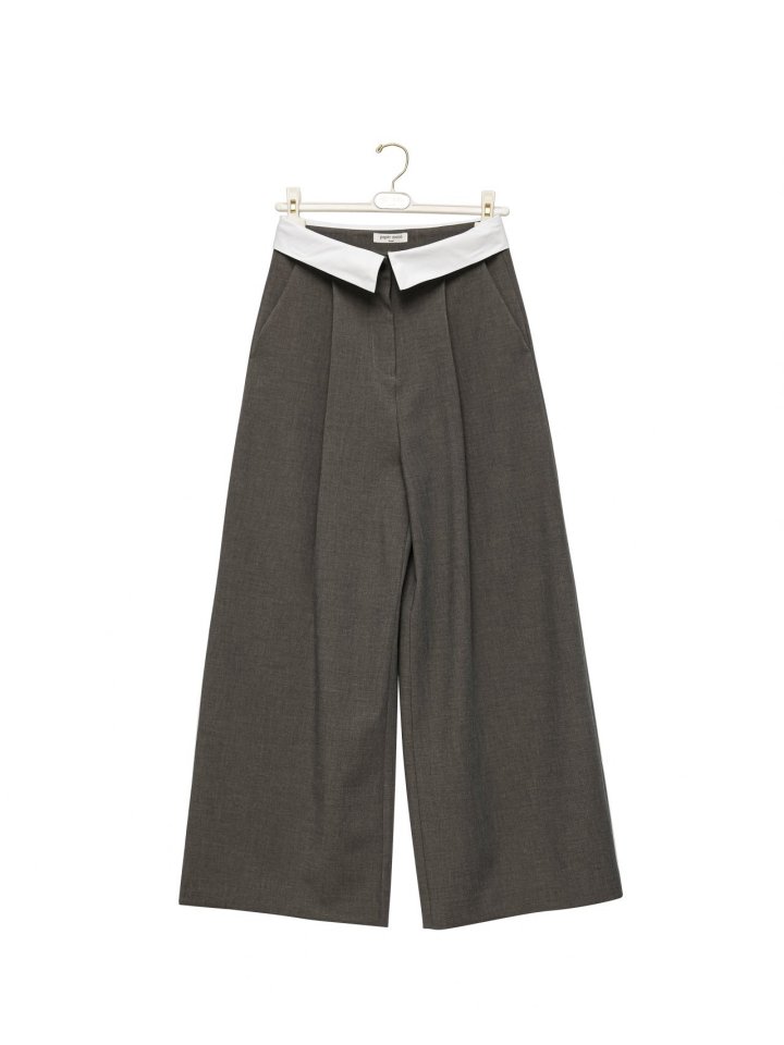 Paper Moon - Korean Women Fashion - #womensfashion - Colored Waist Wide Pintuck Trouser - 7
