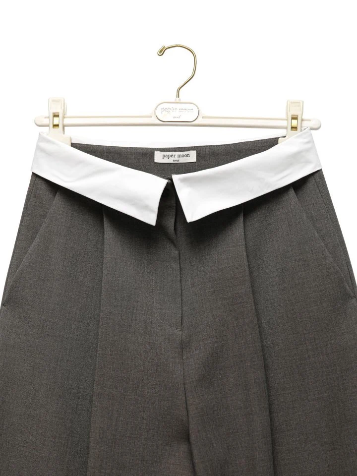 Paper Moon - Korean Women Fashion - #womensfashion - Colored Waist Wide Pintuck Trouser - 9