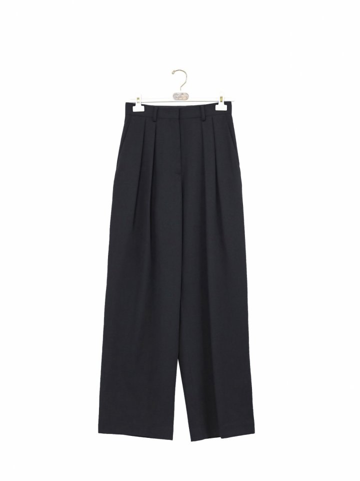 Paper Moon - Korean Women Fashion - #womensfashion - Low Waist Double Pleats Wide Trouser - 2